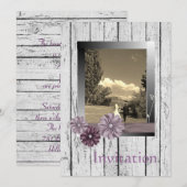 ホワイトバーン ウッド デイジー カントリー ウェディング インビテーション (正面/裏面)