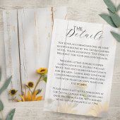 ホワイトバ素朴ンウッドサンフラワー結婚ズ詳細 エンクロージャーカード