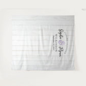 ホワイトバ素朴ンウッドズ結婚ゲストフォトブース タペストリー (正面(横))