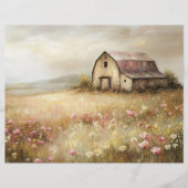 ホワイトバ素朴ンワイルドフラワーフィールドスクラップブック紙 (正面)