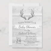 ホワイトバ素朴ーングレーウッド〔雄ジカの〕枝角 招待状 (正面)
