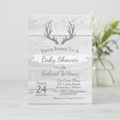 ホワイトバ素朴ーングレーウッド〔雄ジカの〕枝角 招待状 (スタンド正面)