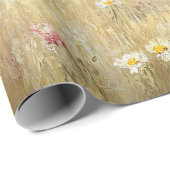 ホワイトバ素朴ーンワイルドフラワーフィールドデコップページ ラッピングペーパー (ロールコーナー)