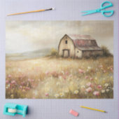 ホワイトバ素朴ーンワイルドフラワーフィールドデコップページ 薄葉紙 (クラフト)