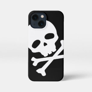 ホワイトパイレートスカルオンブラック iPhone 13 MINIケース