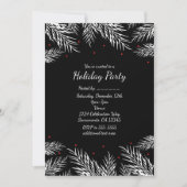 ホワイトパインと赤い実のブラックホリデー招待状 招待状 (正面)