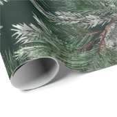 ホワイトパインシルバーススプルースガーランズ深いパイングリーン ラッピングペーパー (ロールコーナー)