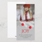 ホワイトパインスタイリッシュブランチJoyホリデーフォトカード シーズンカード (正面/裏面)