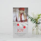 ホワイトパインスタイリッシュブランチJoyホリデーフォトカード シーズンカード (スタンド正面)