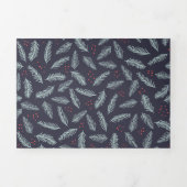 ホワイトパインブッシュフェザーズホリーベリークリスマス 三つ折りクリスマスカード (カバー)