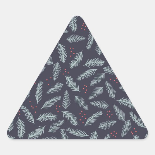 ホワイトパインブッシュフェザーズホリーベリークリスマス 三角形シール (正面)