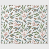 ホワイトパインブルースプルスコーン&レッドアイレックスベリー ラッピングペーパー (フラット)