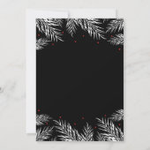 ホワイトパイン & レッドベリー ブラック ホリデー インビテーション (裏面)