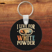 ホワイトパウダースノーブ用に生きるスノーボードゴーグル キーホルダー (正面)