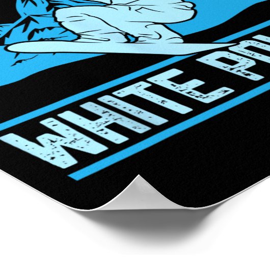 ホワイトパウダースノーボに住むスノーボードの衣装 ポスター (角)