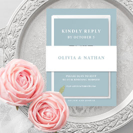 ホワイトパウダーブルー文字 | 結婚s 招待状ベリーバンド