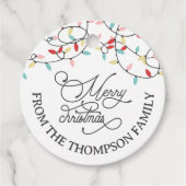 ホワイトパステルストリングライツメリークリスマス フェイバータグ (正面)