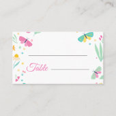 ホワイトパステルバタフライガールズガーデン座席表 プレイスカード (正面)