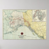 ホワイトパス・ユーコンルートの地図とつながり ポスター (正面)