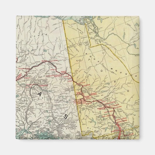 ホワイトパス・ユーコンルートの地図とつながり マグネット (正面)