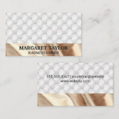 ホワイトパディング | 金ゴールド布 名刺 (正面/裏面)