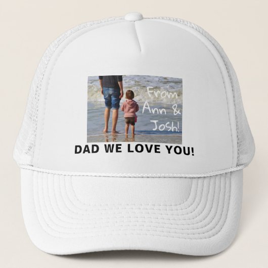 ホワイトパパ、愛してる。父の日の写真 キャップ (正面)