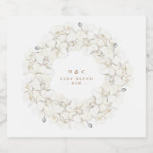 ホワイトパンパスグラストロピカル結婚フローラズジン リキュールボトルラベル (シングルラベル)