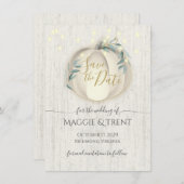 ホワイトパンプキンとストリングライトのSave the Date セーブザデート (正面/裏面)