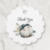 ホワイトパンプキンとユーカリの秋の感謝 フェイバータグ (裏面)