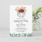 ホワイトパンプキンアンドグリーンリー秋婚約パーティ 招待状 (スタンド正面)