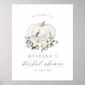 ホワイトパンプキンアンドフラワーズブライダルシャワーへようこそ ポスター (正面)