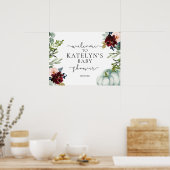 ホワイトパンプキンウェルカムサイン ポスター (キッチン)