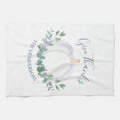 ホワイトパンプキンエレガント感謝祭 キッチンタオル (横)