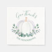 ホワイトパンプキンエレガント感謝祭 スタンダードカクテルナプキン (正面)