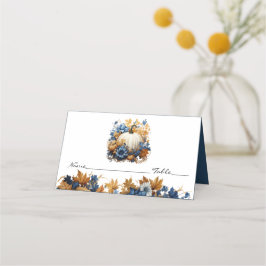 ホワイトパンプキンエレガント秋ガーデン プレイスカード