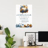 ホワイトパンプキンエレガント秋ガーデン ポスター (ホームオフィス)