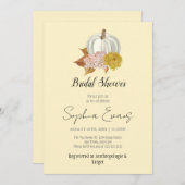 ホワイトパンプキンオータムイエローブライダルシャワー 招待状 (正面/裏面)