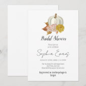 ホワイトパンプキンオータムホワイトブライダルシャワー 招待状 (正面/裏面)