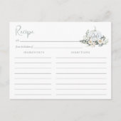 ホワイトパンプキングリーンブライダルシャワーレシピカード ポストカード (正面)