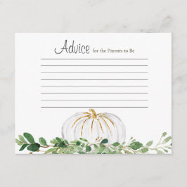 ホワイトパンプキングリーンリーフローラアドバイスカード エンクロージャーカード