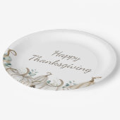 ホワイトパンプキンスファームハウスモダンハッピーサンクスギビング ペーパープレート (アングル)