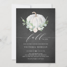 ホワイトパンプキンチョークボード秋のブライダルランチョン 招待状