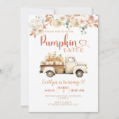 ホワイトパンプキントラックパッチ5th誕生日パーティー 招待状 (正面)