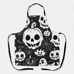 ホワイトパンプキンハロウィーンのカボチャのちょうちんハロウィーンエプロン エプロン