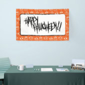 ホワイトパンプキンハロウィーンパターン 横断幕 (トレードショー)