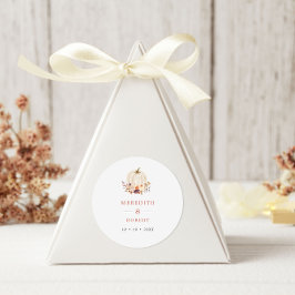 ホワイトパンプキンパープル&テラコッタ結婚の花 ラウンドシール