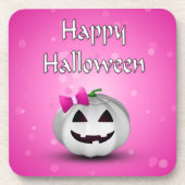 ホワイトパンプキンピンクガーリーハロウィーン コースター (正面)