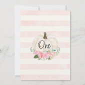 ホワイトパンプキンピンクフローラガールズ1st誕生日 招待状 (裏面)