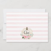 ホワイトパンプキンピンクフローラ写真1st誕生日 招待状 (裏面)