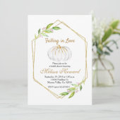 ホワイトパンプキンフォールインラブブライダルシャワー 招待状 (スタンド正面)